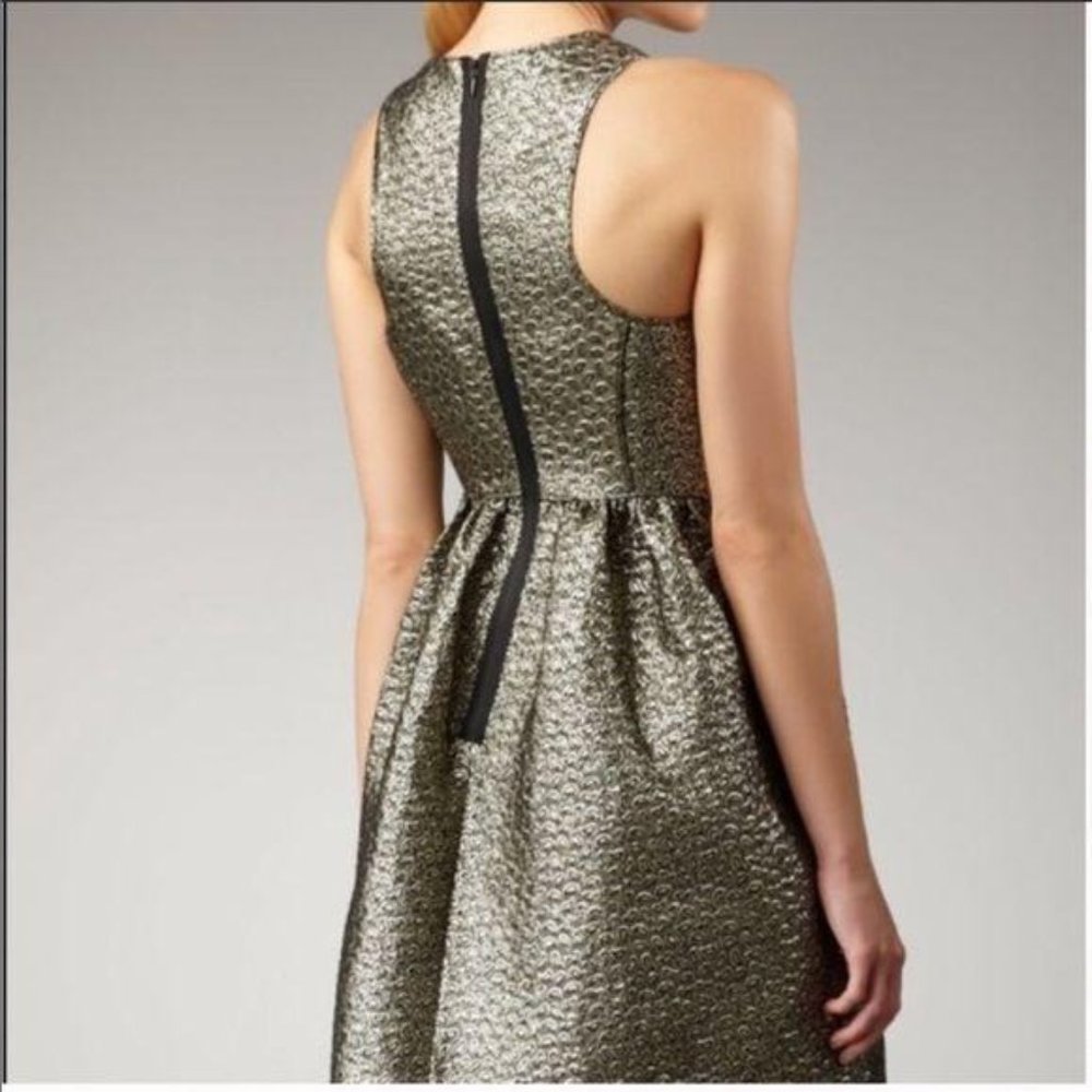 Tibi Jacquard Paisley Black & Gold Metallic Dress - Picture 2 of 16